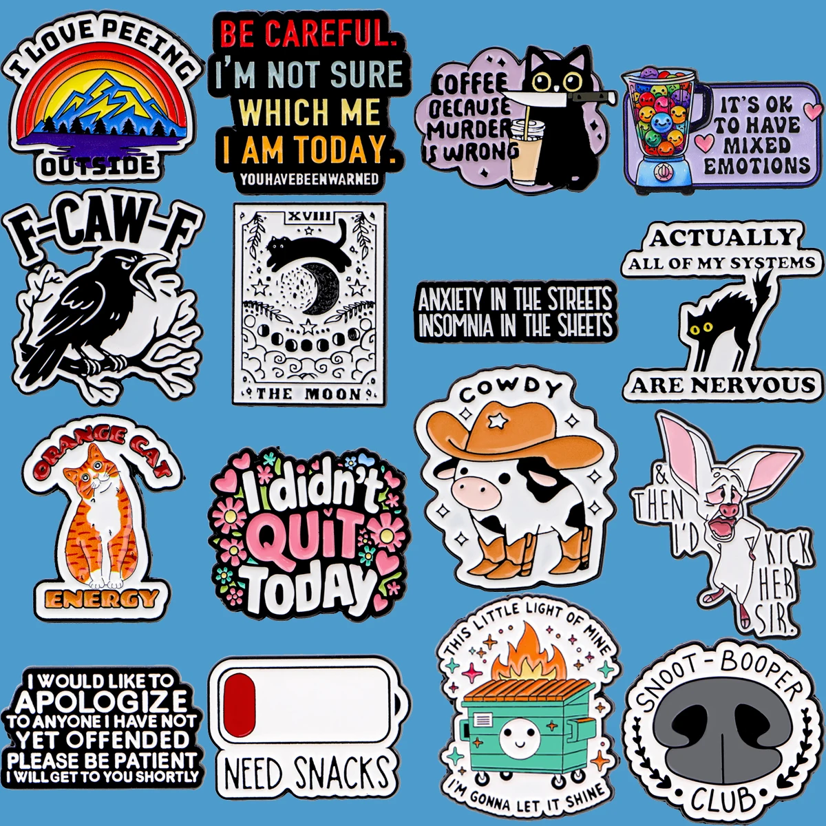 

Orange Cat Energy Quotation Enamel Pin Lapel Pins for Backpacks Crow Badges Cowdy Brooch for Clothes Cosplay Gifts for Friends