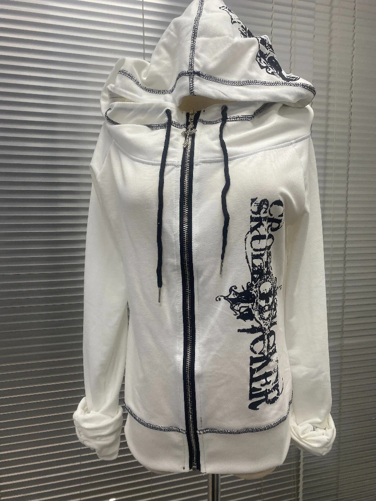 Frühling Gothic Schlank Retro Mantel Frauen Subkultur Zip Up Hoodies Süße Y2k Casual Sweatshirts Weibliche Chic Koreanische Beliebte Kleidung