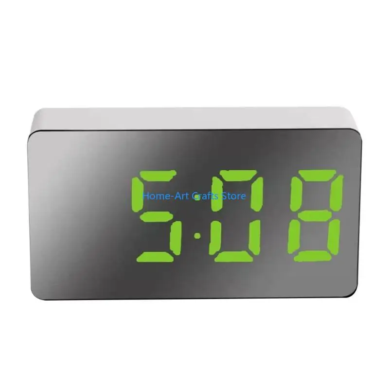 Y3NA Mini Electronic Digital Alarm Clock Large Screen Car LED Mirror Travel Clock