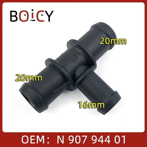 Imagen 1 del producto N90794401 BOICY brida de manguera refrigerante de motor, junta en T, 20x20x16, para Caddy, Jetta, Polo, Golf, Passat, CC, Touran, Bora, A3, A4, A5, TT, Q7, N90794401