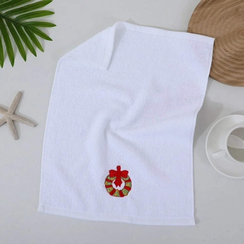 3/4Pcs Quick Dry Merry Christmas Kitchen Towels Soft Cotton Absorbent Christmas Themed Towel Embroidered Santa/Elk