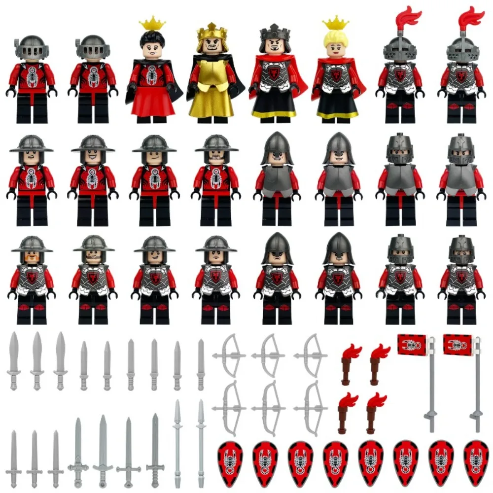Mittelalterliche Soldaten, Krieger, Ritter, Mini-Puppen, Humanoide Puppen, Bausteine, Spielzeug, Geburtstagsgeschenke, Cartoon-Figuren. – Detail 1