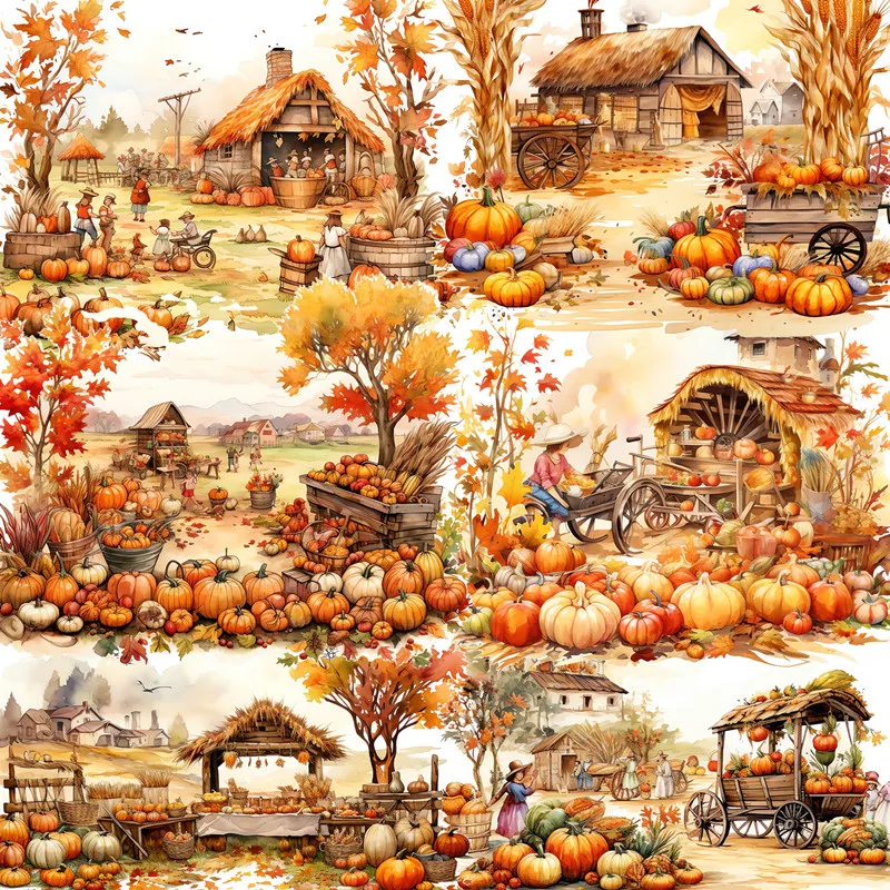 Autumn Pumpkin Farm Stickers Crafts And Scrapbooking stickers kids toys book Decorative sticker DIY Stationery