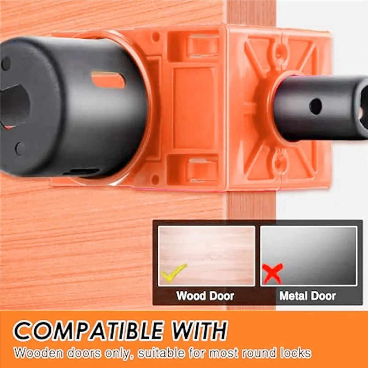 ~PERFECT}Upgrades Door Lock Installation Kit,Door Hole Drilling Kit for Wood Door,Door Lock Hole Saw Door Knob Installation Kit