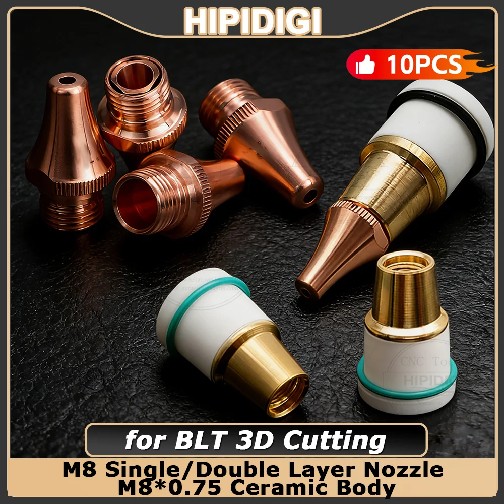 

BOCHU BOCI M8 Nozzle Tube Cut M8 3D Laser Nozzle M8x0.75 Ceramic Ring 3D Cutting for BLT 421T 441T 442T 461T 310T Fiber Laser