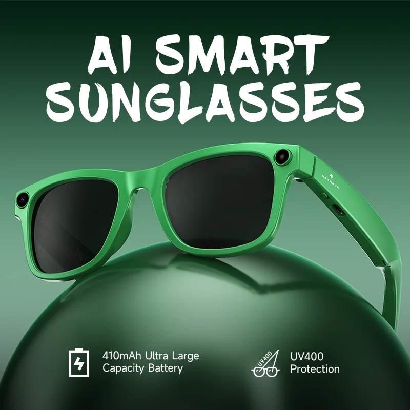 IMIKI AI النظارات الذكية مع كاميرا 8MP تسجيل الفيديو 100+ لغة ترجمة النظارات الشمسية بلوتوث دعوة الموسيقى تشغيل الرجال النساء