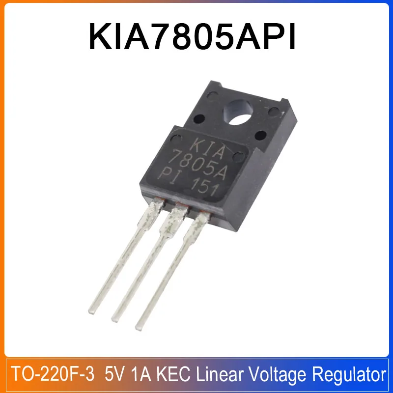 10PCS KIA7805A TO-220F-3 KIA7805 KIA 7805A KIA7805API KIA7805API-U/PF 5V 1A KEC Linear Voltage Regulator