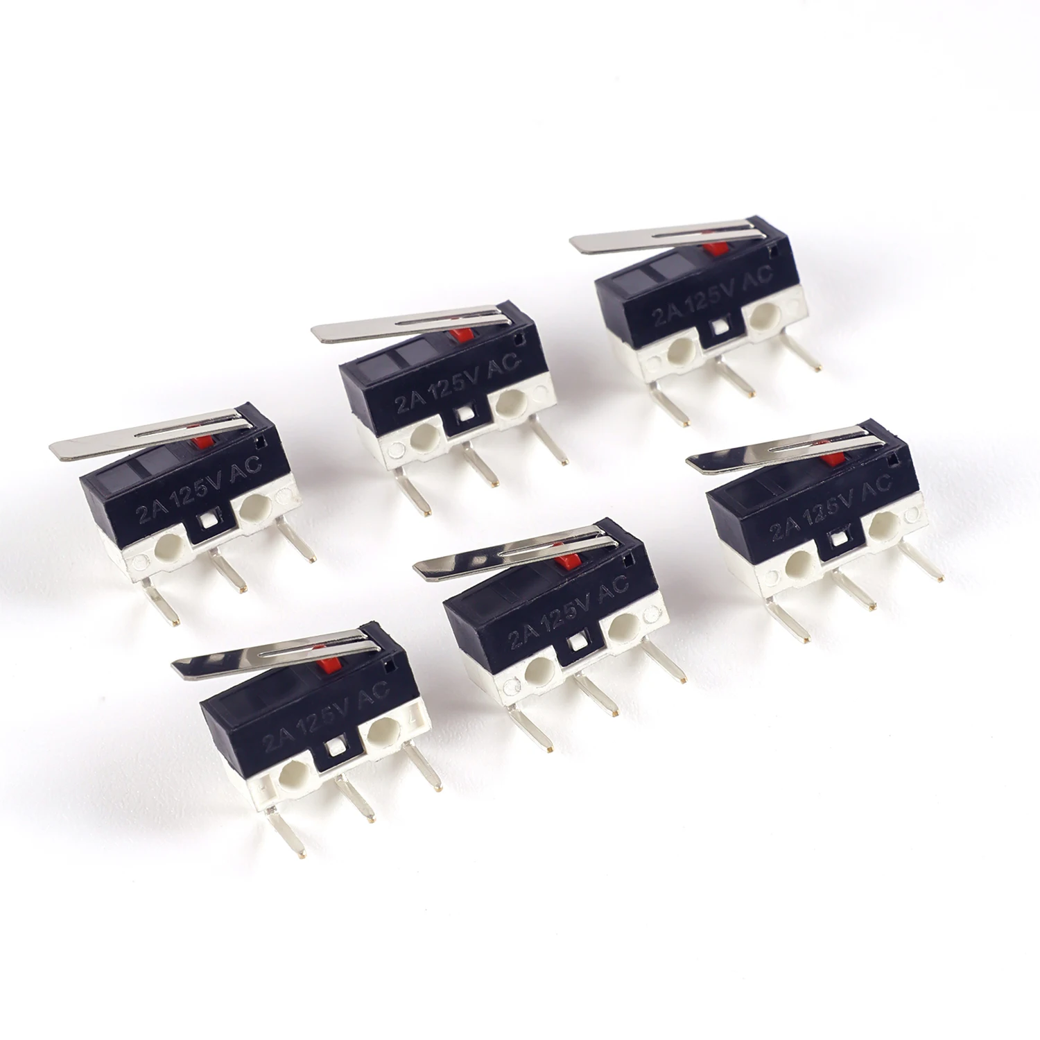 2A/125V Right Angled Three Foot Touch Switch Mouse Switch with Handle 13.5 Small Micro Button for Electronics