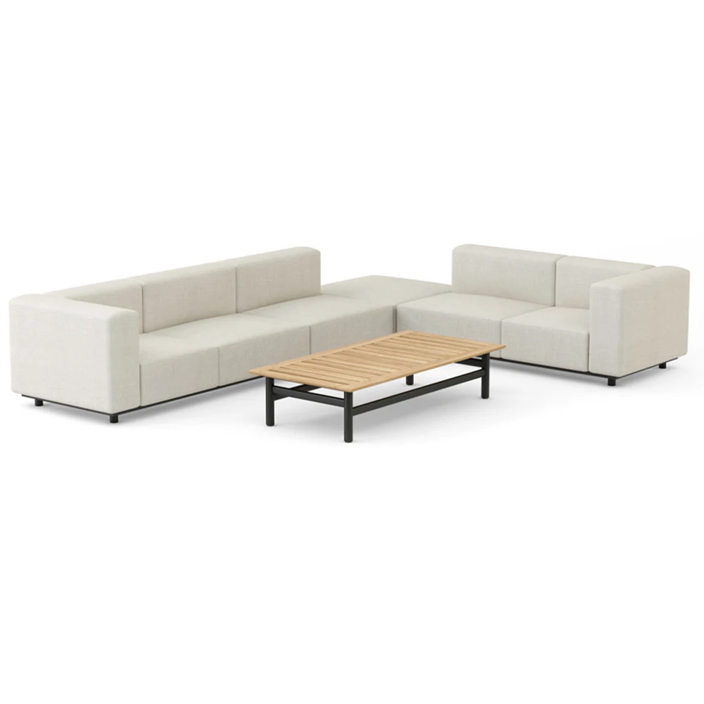 Odern Sectional Waterproof Fabric Modular Aluminum Double Sofa Outdoor Luxury Sofa For Hotel Garden