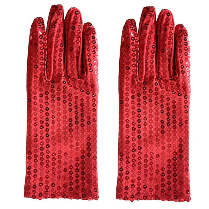 652F Sequined Gloves Club Stage Performances Gloves Adult Costume Gloves