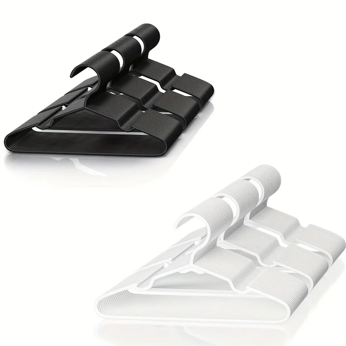 Plastic Hangers, Heavy Duty Hangers for Clothes, Thin Coat Hanger with Shoulder Grooves Space Saving Durable Hanger for Shirt