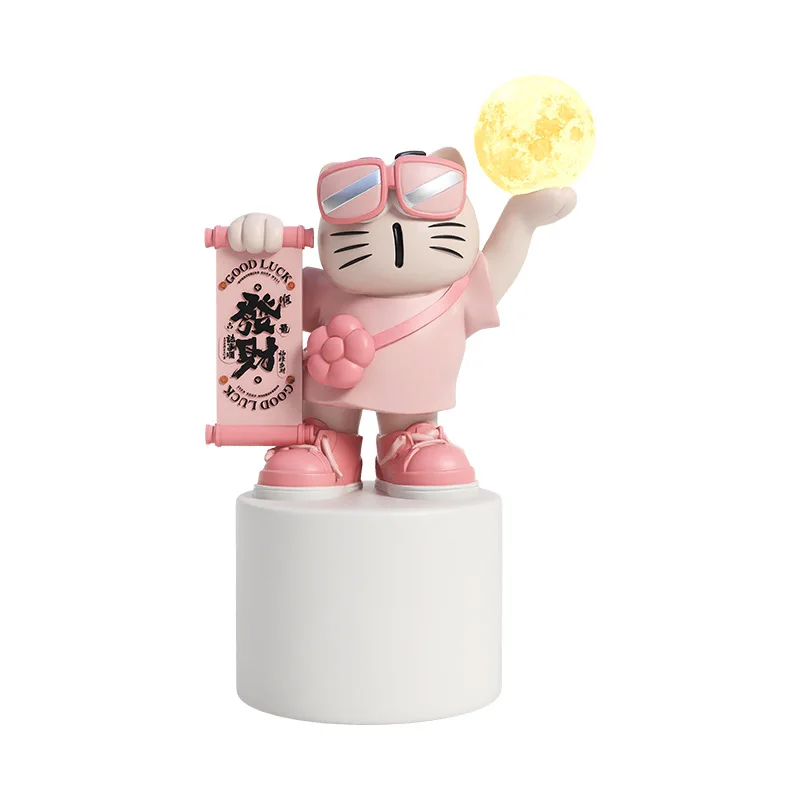 

Lucky cat tide play floor lamp, living room TV cabinet, home decoration Internet celebrity store decoration