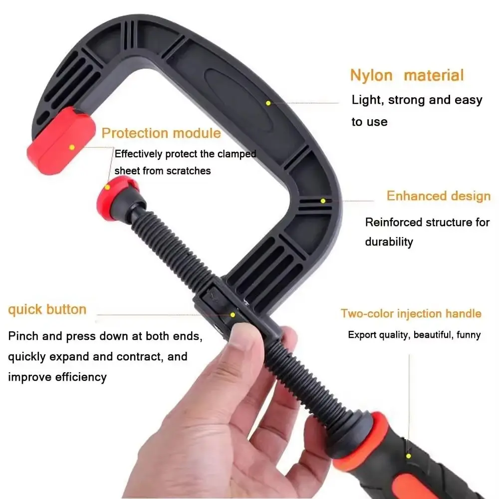 

2/3 Inch Spring Jaw Opening Clamps Heavy-duty Strong Clamping Force G Type Strong Clamp Quick Release Engineering Plastic