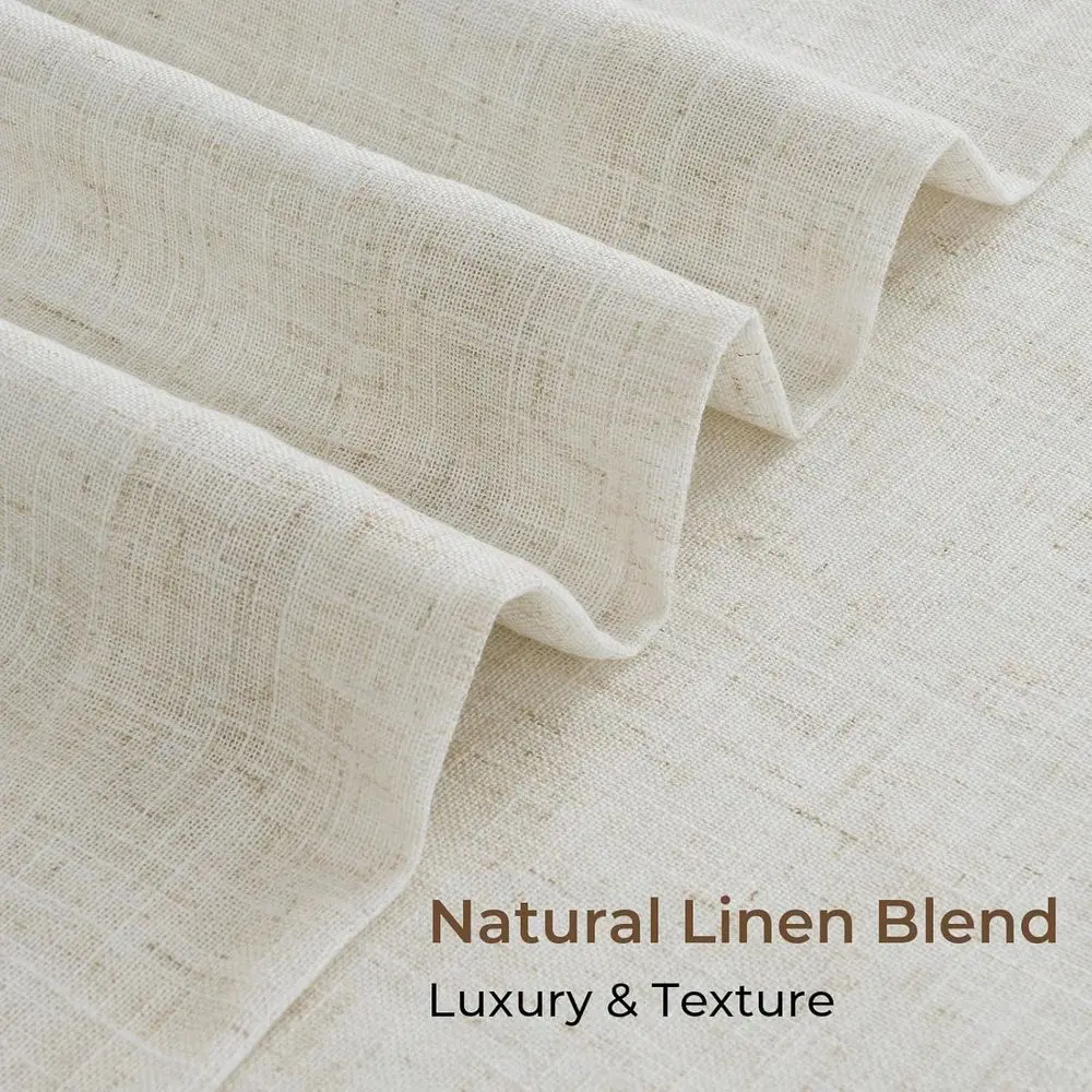 Lin Blend 95 rideaux occultants avec 20 crochets, 40 larges, idéaux pour la maison, naturel (paquet de 2)