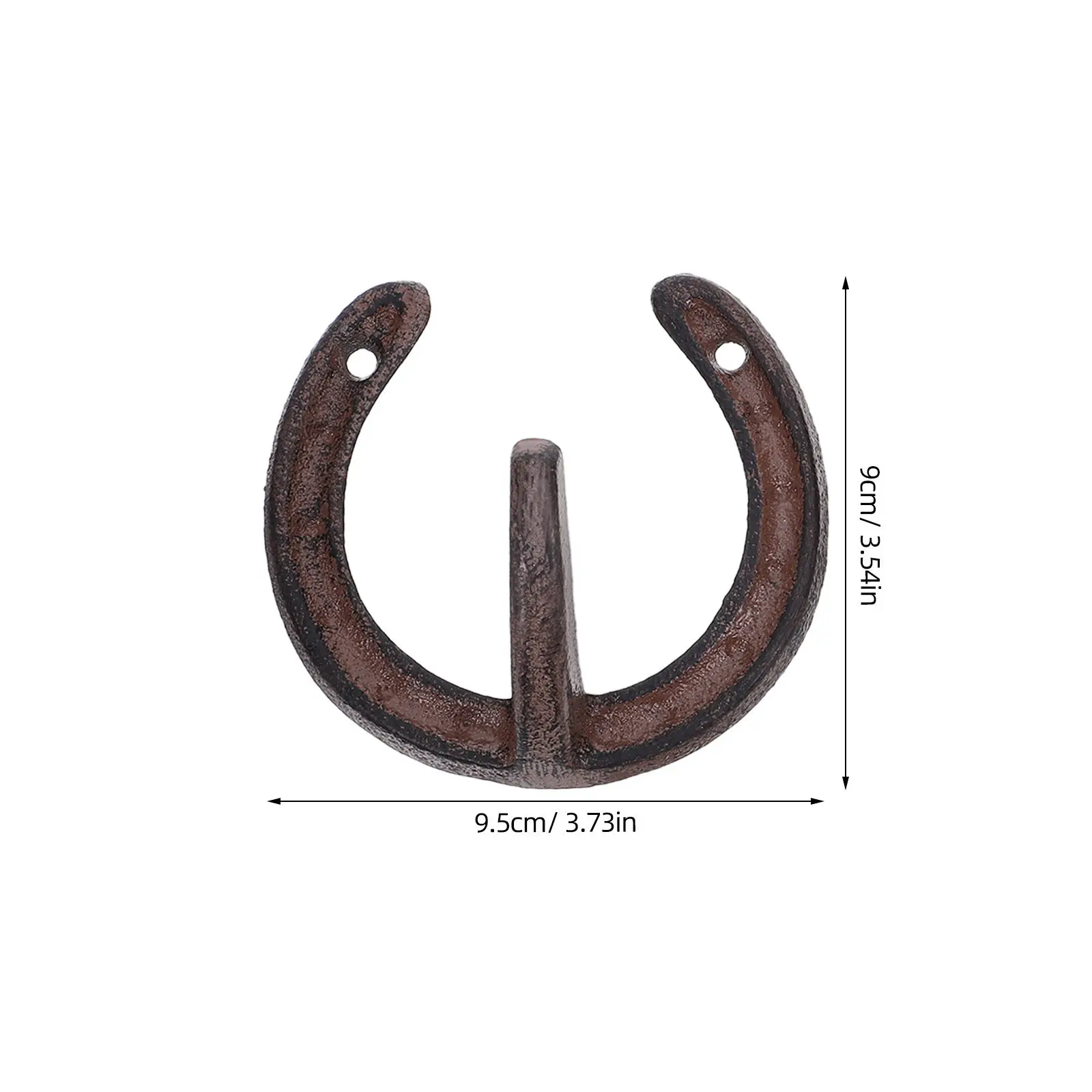 2Pcs Cast Iron Horseshoe Wall Hooks Rustic Duty Wall Mounted Hooks for Hanging Bathroom Towels Kitchen Coats