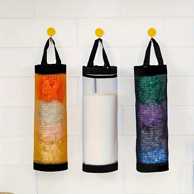 2pcs Kitchen garbage bag storage device, hanging bag, wall mounted, convenient storage bag, miscellaneous storage bag