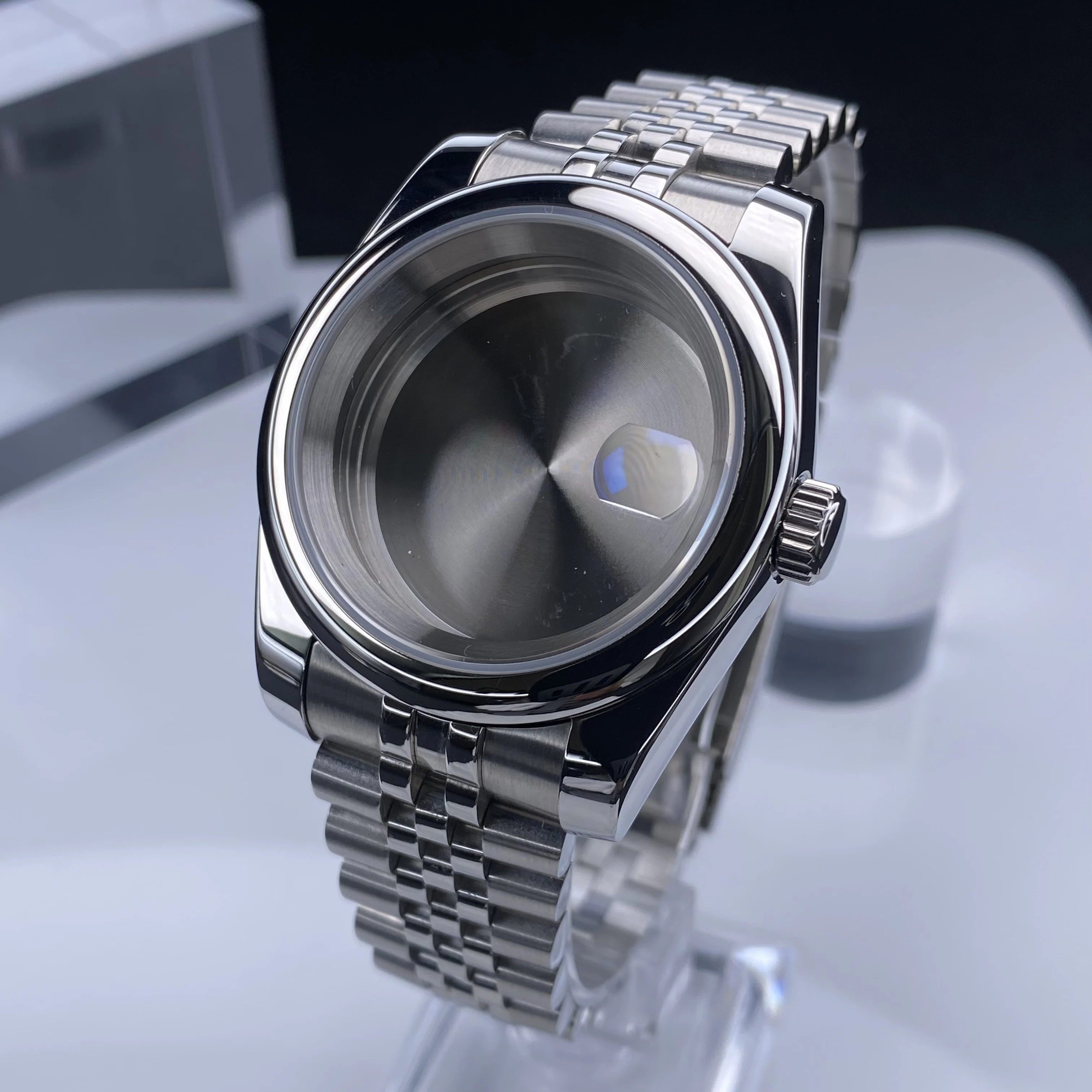 36 مللي متر/39 مللي متر NH35 ساعة حافظة عالية الجودة مقببة الشظية الفولاذ المقاوم للصدأ الياقوت الزجاج صالح nh34 nh35 nh36 حركة 28.5 مللي متر تاريخ الطلب