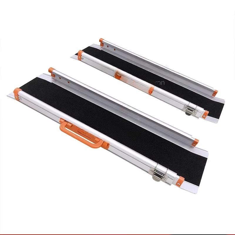 Retractable wheelchair, scooter up the step board stairs, slope movement adjustable aluminum barrier-free ramp
