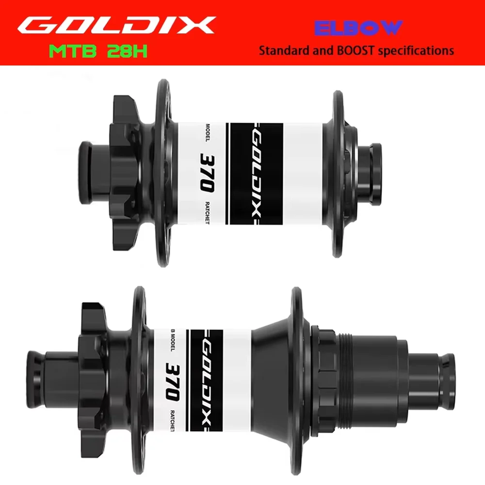 

GOLDIX M370 28H Bicycle Ratchet 36T Boost Hub J-Bend 6-Bolt Disc Brake Compatible with HG XD MS Adapters - Bicycle Accessories