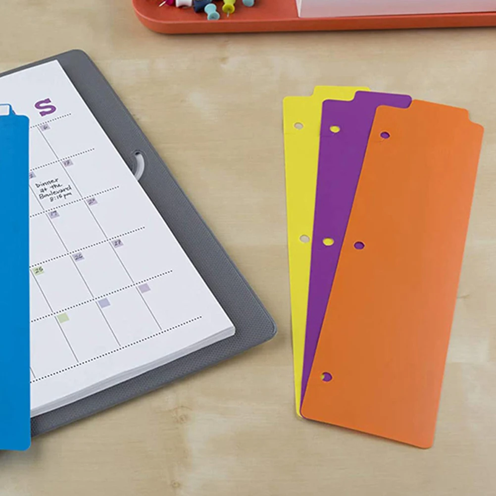 

15pcs Snap-In Plastic Binder Dividers Bookmarks Colorful Page Finders For 3 Ring Spiral Planners Office Home School