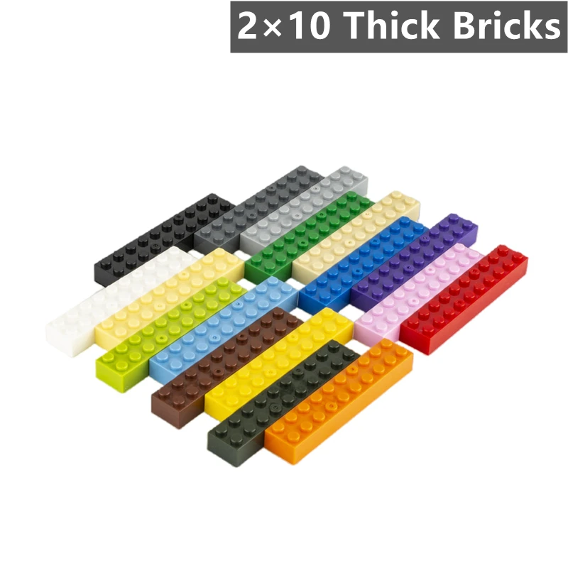 20 Pcs/Lot Building Blocks Thick Figures Part Bricks 2×10 Dots Compatible 3006 City Children Kids Creative Assembly Toys Gift