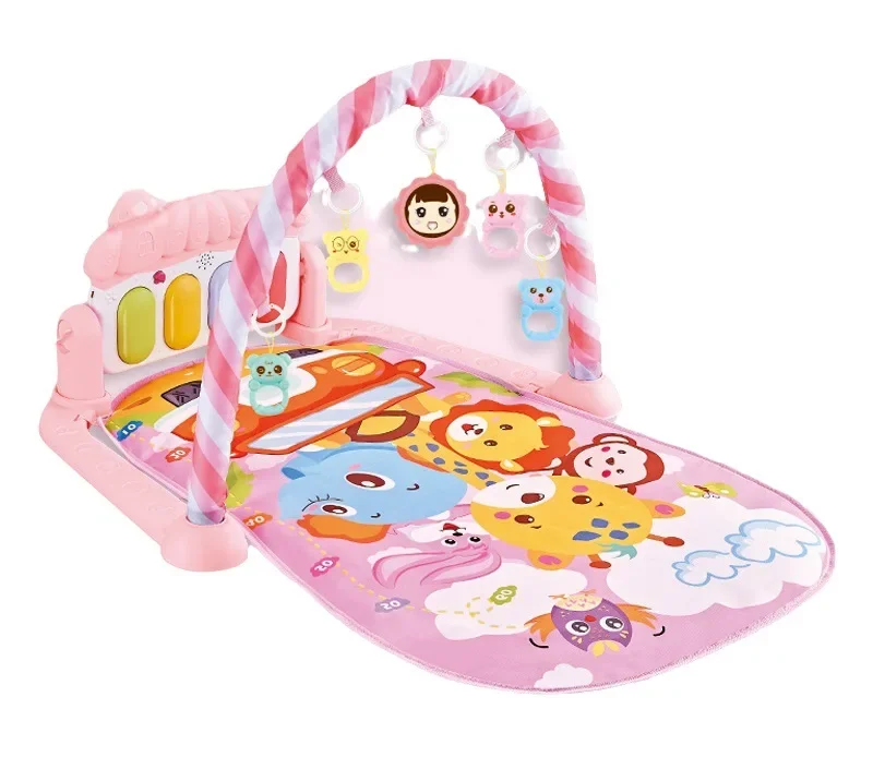 Baby toys fitness rack music pedal piano 0-1 years old newborn baby piano game mat hot sale