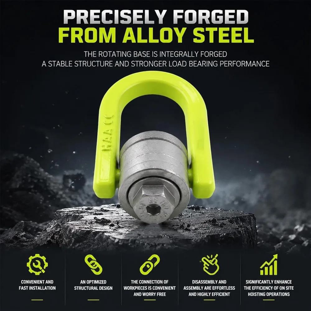 1pcs Alloy Steel Rotating Eye Bolt 4 Times Safety Factor 360 Degree Rotation Swivel Hoist Ring Heavy Duty Lifting Bolt