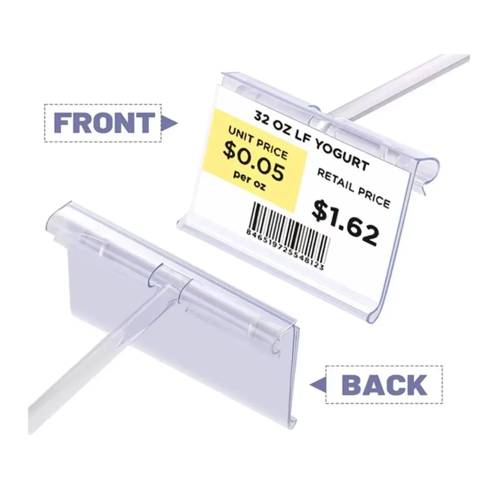 Transparent Price Label Holders PVC Plastic Goods Labels Supermarket Convenient Display Price Tag Retail Shelf Card Slot