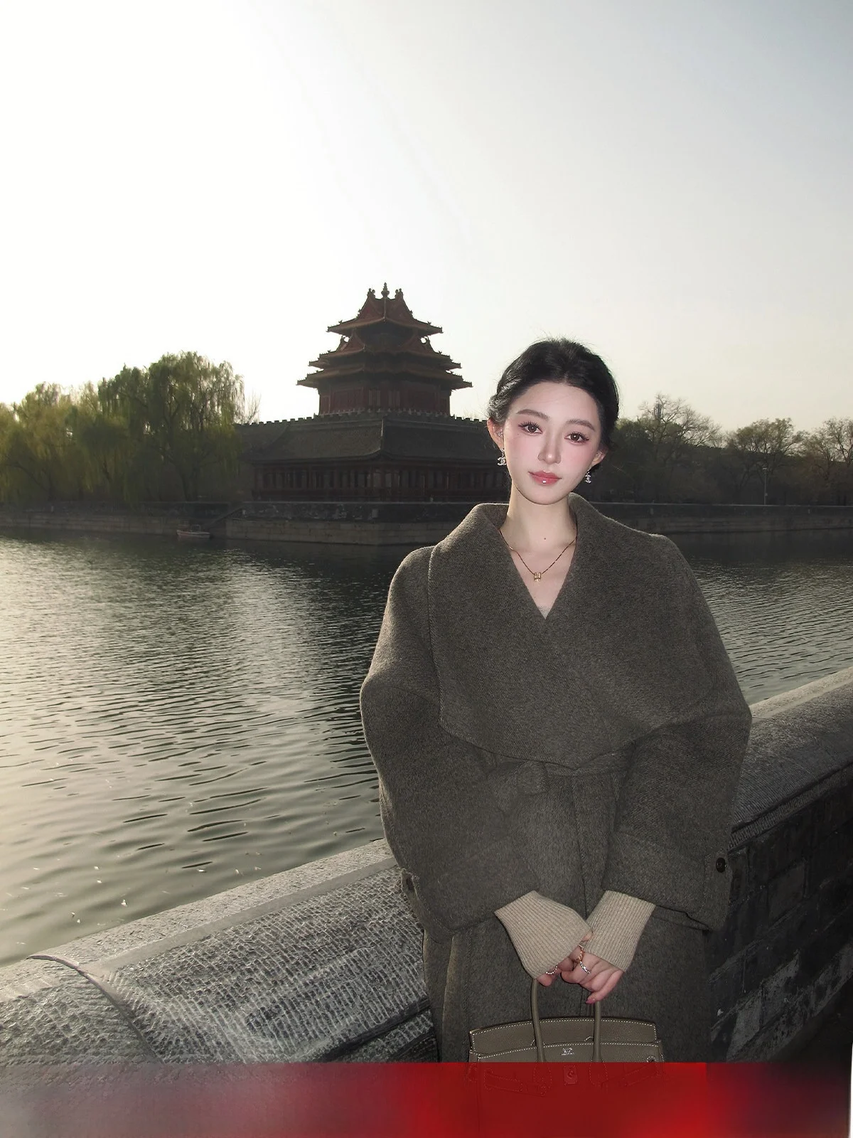 

Женское длинное шерстяное пальто свободного кроя с поясом, удлиненное, прямого силуэта, для зимы и повседневной носки