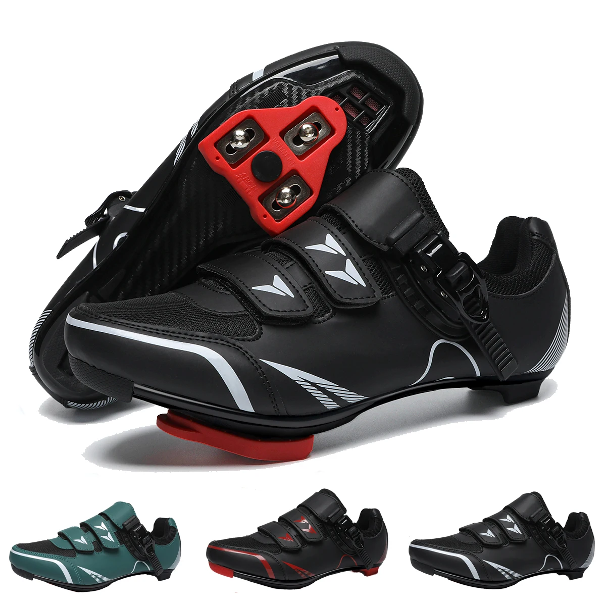 Mens Cycling Shoes Compatible with Peloton Indoor Bicycle Pedals Clip in Road Bike Shoes Pre-Installed with Look Delta Cleats