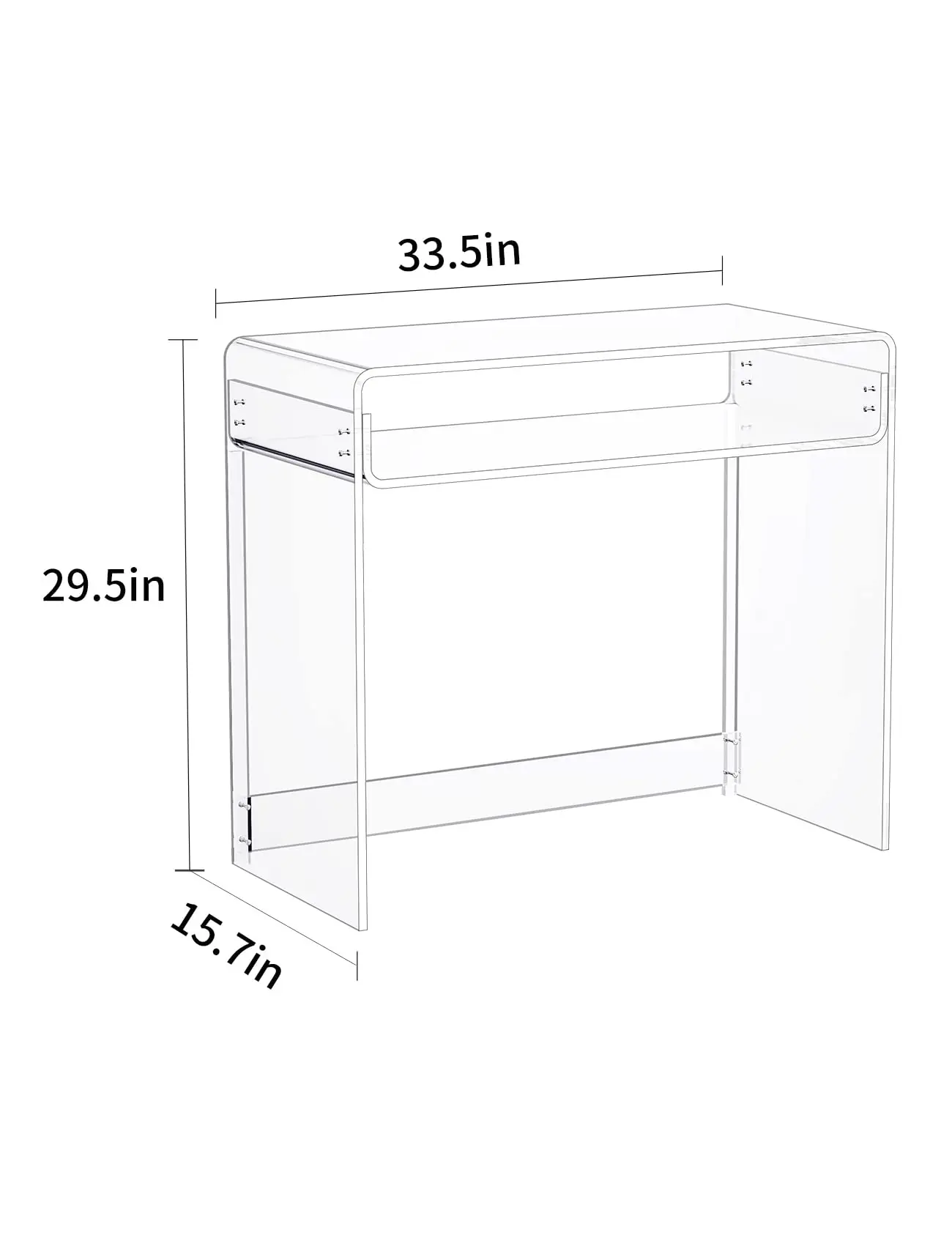 Acrylic Desk Laptop Workstation Study Table Home Office Console Table Entrance Table Decor (Clear)