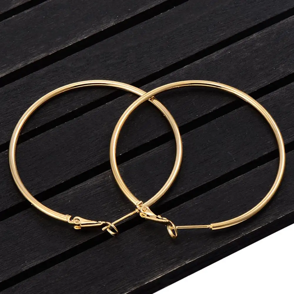 40mm 60mm 70mm 80mm Exaggerate Big Smooth Circle Hoop Earrings Brincos Simple Party Round Loop Earrings for Women Jewelry