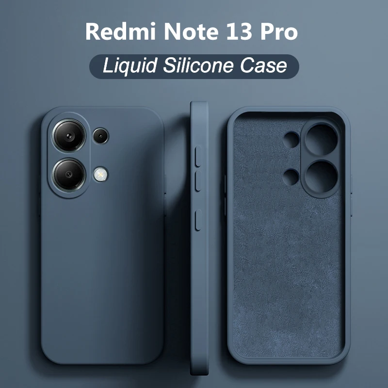 Redmi Note 13 Pro Case Luxury Square Liquid Silicone Soft Phone Case For Xiaomi Redmi Note 13 Note13 Pro Note13pro Plus 5G Cover