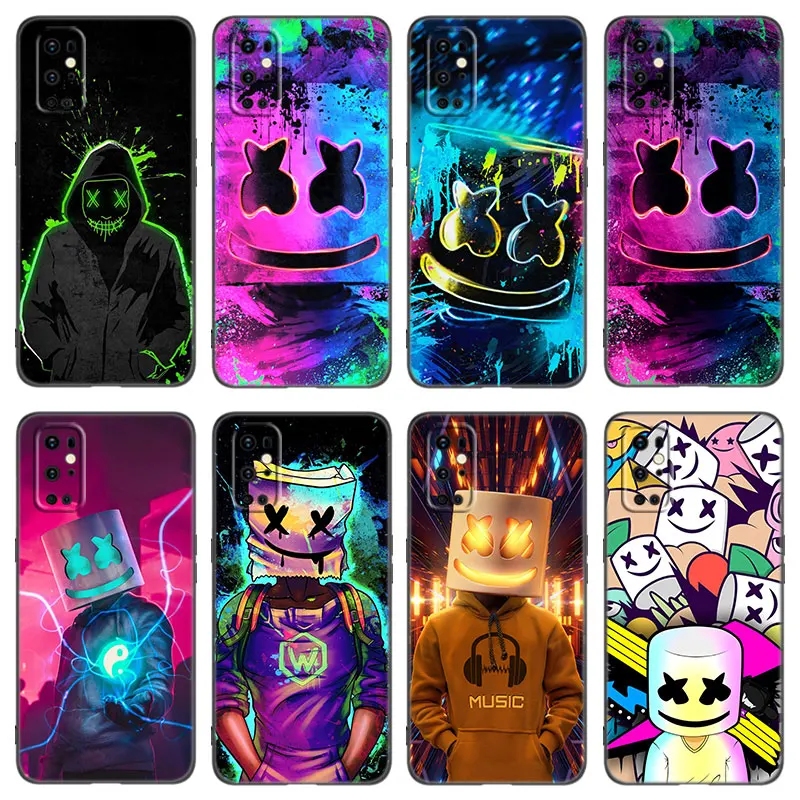 Marshmallow Dj Faces Phone Case For OnePlus 7 7T 8 9 10 Pro 8T 9RT 10T 10R ACE Nord 2T CE2 Lite N10 N100 N20 N200 5G Black Cover