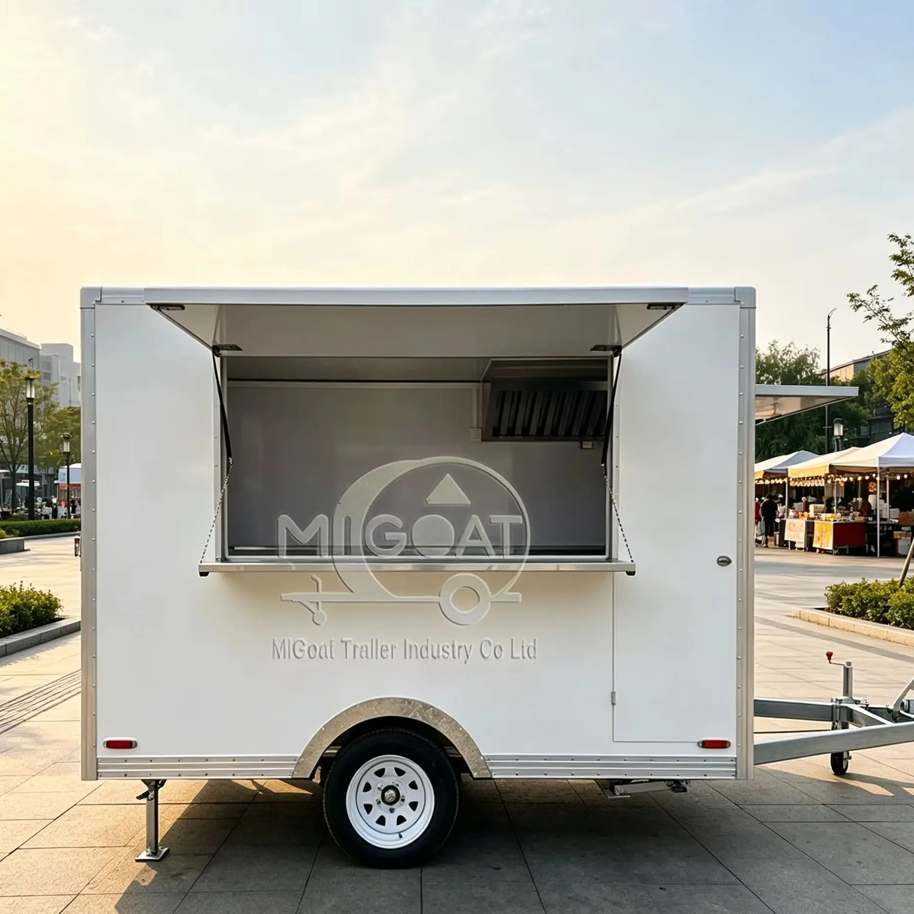 Mobile Food Trailer Single‑Axle Food Concession Trailer Outdoor Street Fast Food Vending Cart Catering Trailer For Business Even