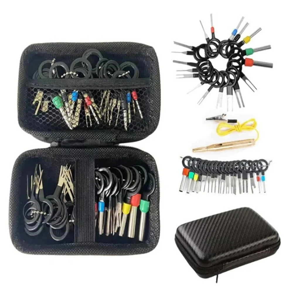 41/80pcs Car Terminal Removal Kit Box Wire Plug Connector Extractor Puller Release Pin Extractor Set Terminal Plug Repair Tools