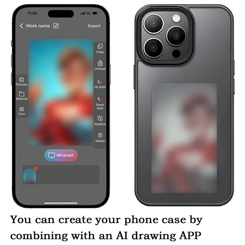 Smart Photo Rear Projection DIY Phone Case Instantly Displays Photos On Back Cover For Iphone