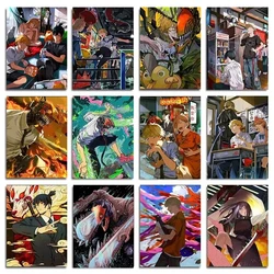 Japanese Anime Chainsaw Man Canvas Makima Denji Power Aki Team Chainsaw Man Painting Posters HD Print Wall Art