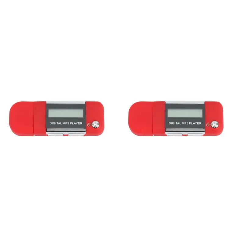 Classic-2X Mp3 Player 4GB U Disk Music Player Supports Replaceable AAA Battery, Recording (Red)