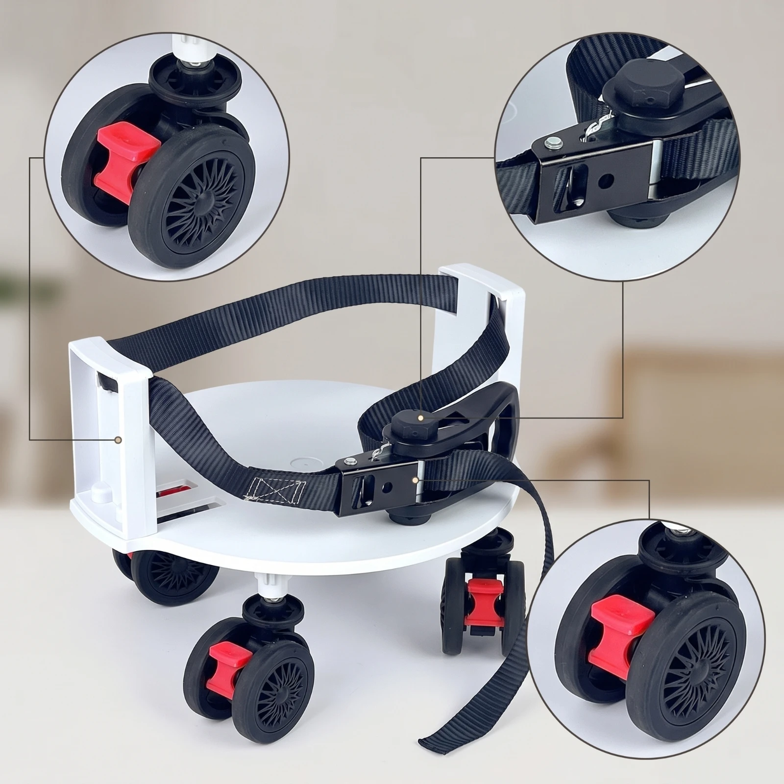 Golf Bag Wheel Base Universal Fit Golf Bag Dolly with Wheels Rolling Adjustable for Golfers, Driving Range, Clubhouse
