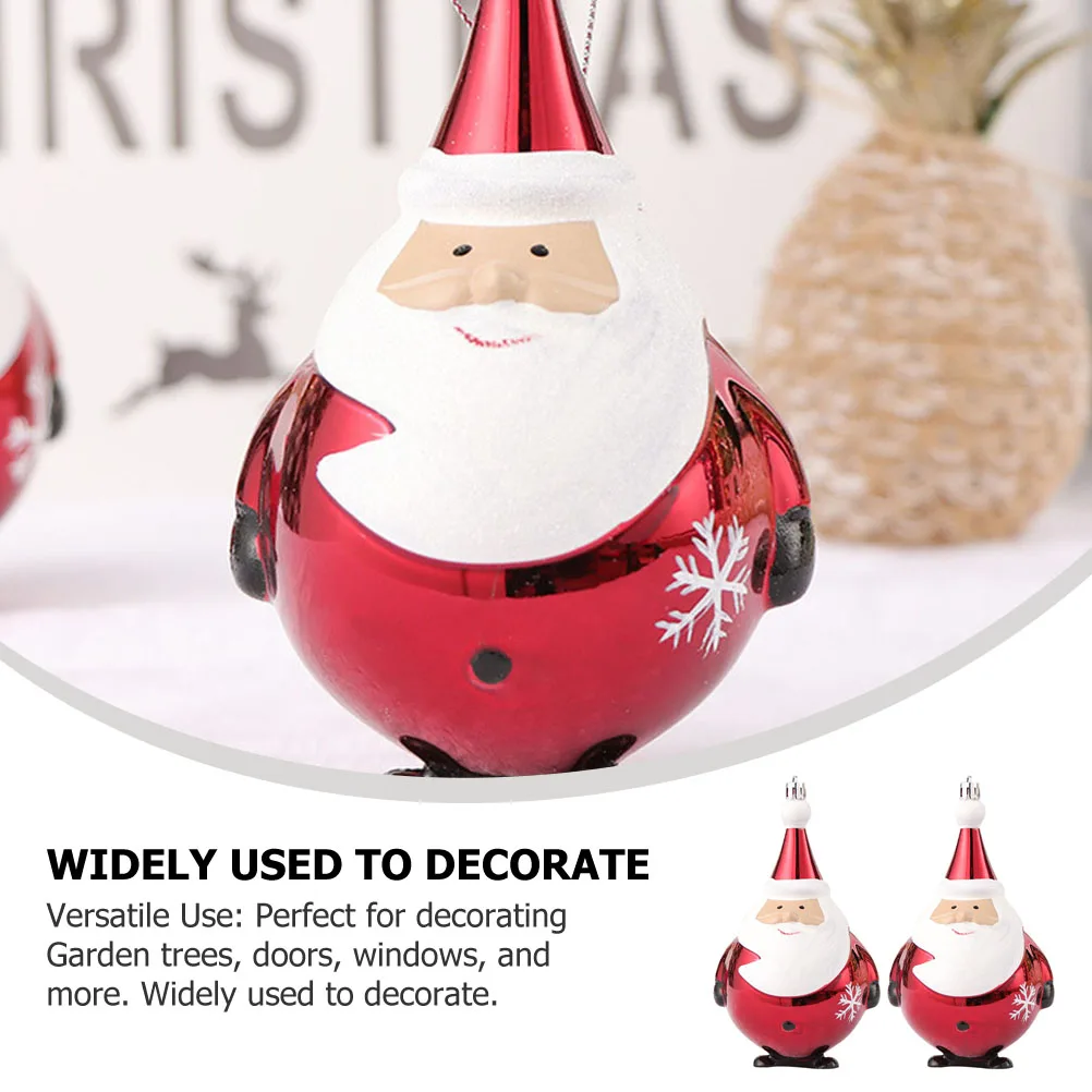 

2 Pcs Santa Pendant Tree Hanging Ornaments Decoration Mini Christmas for Small Decorations