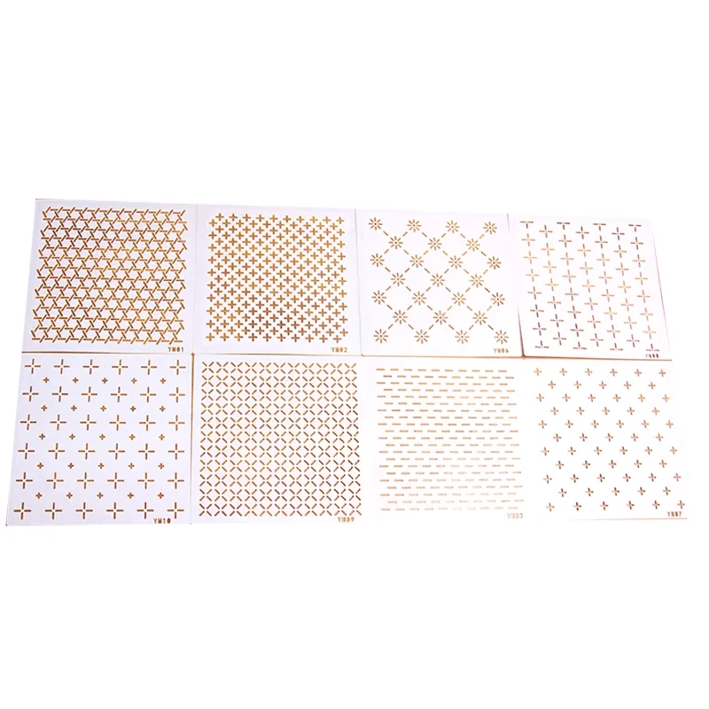 12*12cm 8pcs/set Sashiko embroidery soft template tea mat coaster drawing Embroidery Tool Sashiko Template Drawing Aids tool