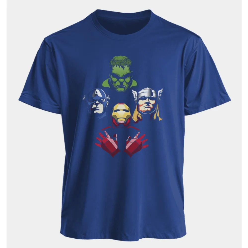تي شيرت Marvel The Avengers للرجال والنساء من Iron ManCaptain America Thor Hulk Summer America للربيع والخريف بأكمام قصيرة #4