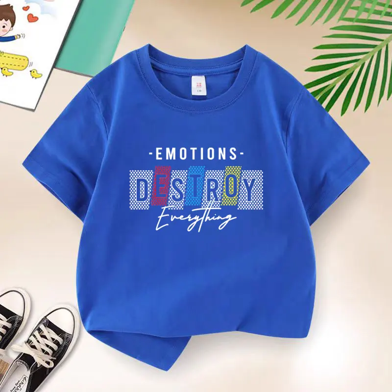 Fashion Letters Graphic Print Baby Boys T-shirt Cotton Black Tops Tee 2025 Summer Casual Kids T Shirt Teen 6 8 10 12 Years