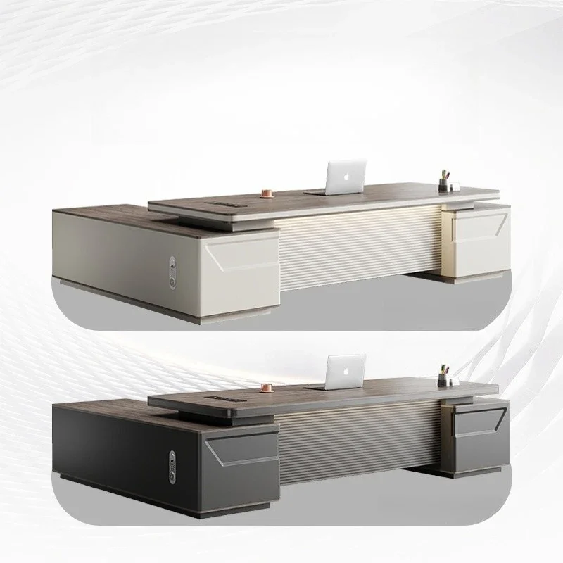 High-quality Desk light luxury high sense Chairperson's office large desk baking paint reliable