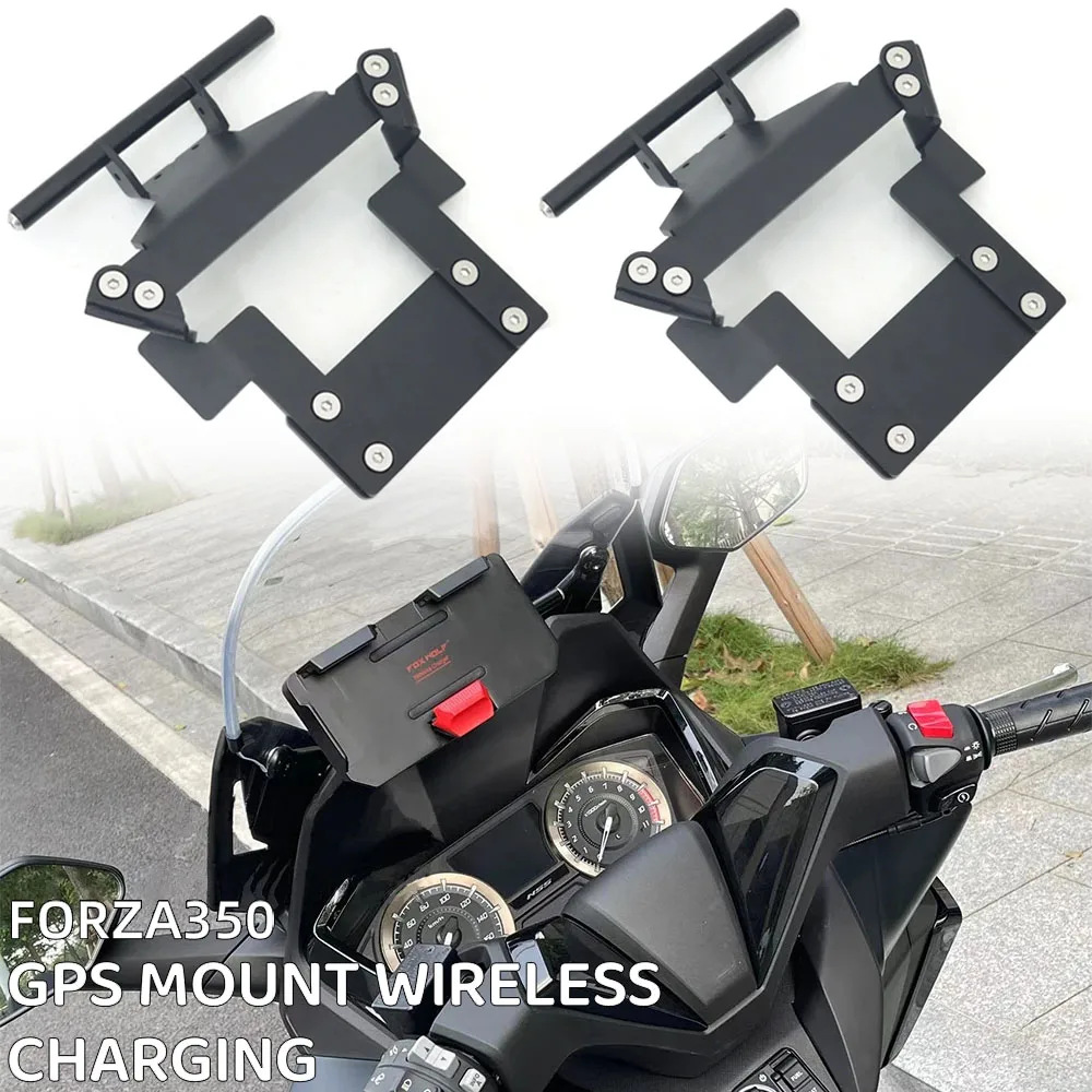 NEW For Honda Forza350 FORZA 350 Motorcycle GPS Mobile Phone Navigation Bracket USB & Wireless Charger Holder Mount Stand