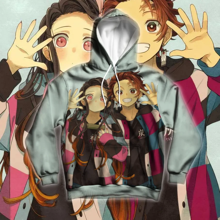 

25-26 Tanjiro Kamado Nezuko Kamado Demon Slayer: Kimetsu No Yaiba-Infinity Castle 3D Long Sleeve Anime Fan Hoodie Casual Street