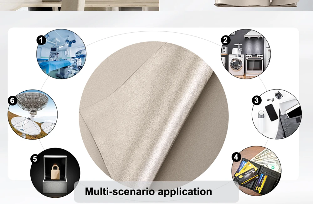 Faraday 5G Shield Stoff EMF EMI RF RFID-Abschirmung Anti-Strahlung Elektromagnetisches RFID-Blockiermaterial Blöcke Signale Mohamedщи – Detail 4