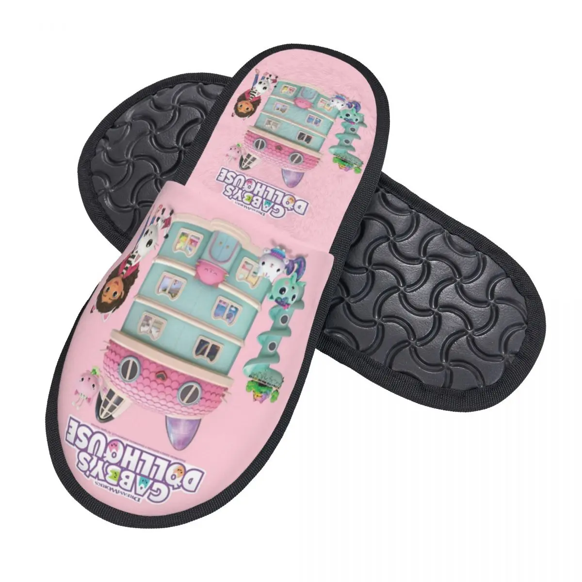 Custom Gabbys Dollhouse Memory Foam Slippers Women Comfy Warm Cartoon Gabby Kids Adorable House Slippers