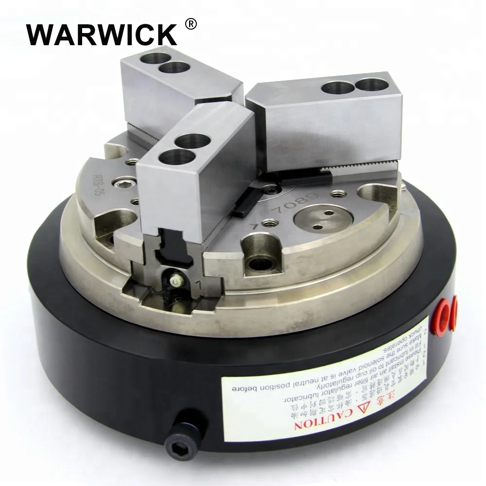 High-Speed 2 Jaw 3 Jaw Integral Pneumatic Cylinder with Low Torque RTS Rotary Air Chuck Fixtures Built-in Chuck Valve